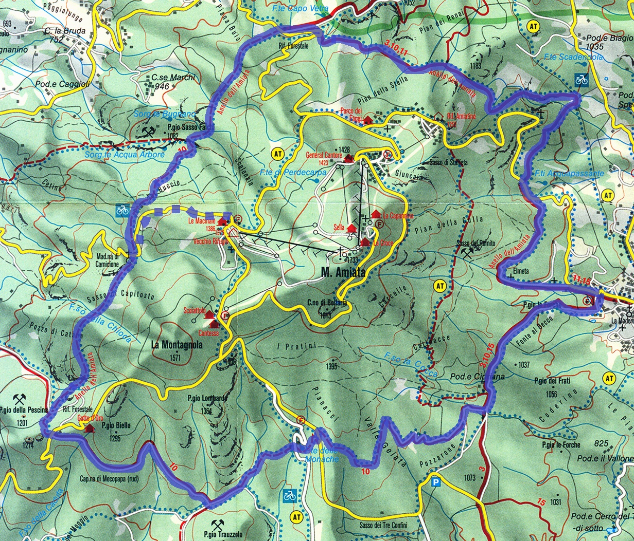 Monte Amiata Rundwanderweg Karte